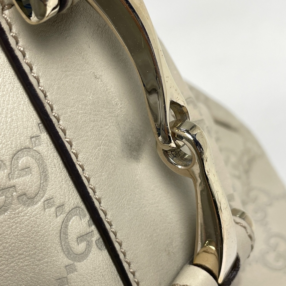 Gucci GUCCI Guccissima Tote Bag Horsebit Shoulder Shima Leather Beige 137621 ... - Picture 5 of 9